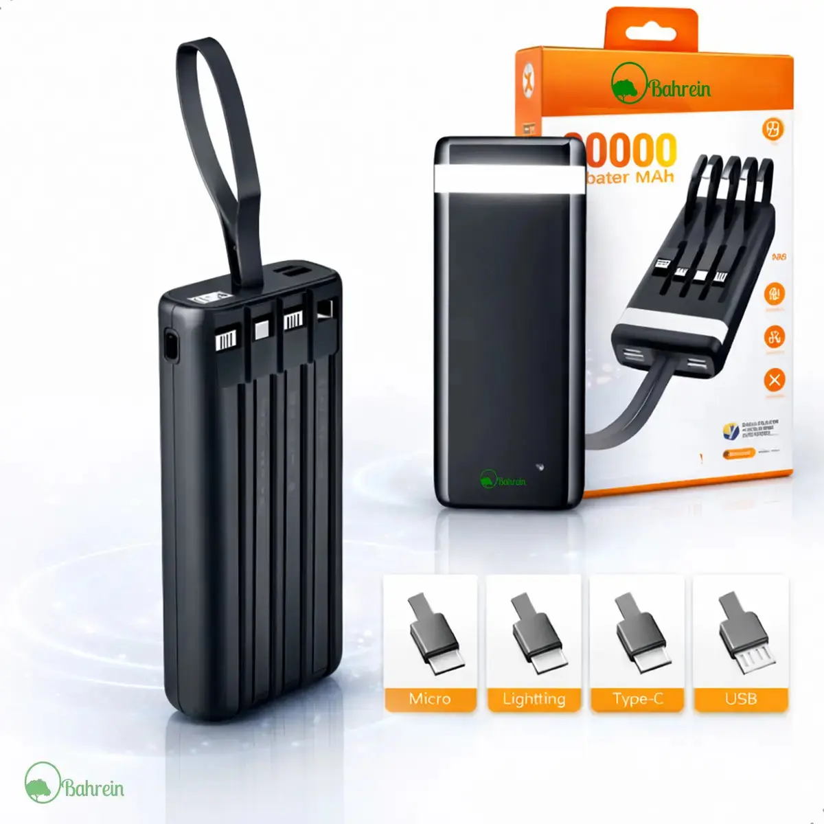 Carregador Portátil 20000mAh Bahrein Power Bank Universal Power Bank Carga Rápida Com Display Bahrein Compatível Com Todos Celulares Iphone Android IOS apple xiaomi Samsung Motorola