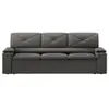 Sofá 3 lugares DDS Next Pop com Assento Retrátil e Encosto Reclinável em Velosuede com porta-copos - 205cm de Largura - Cinza - 1