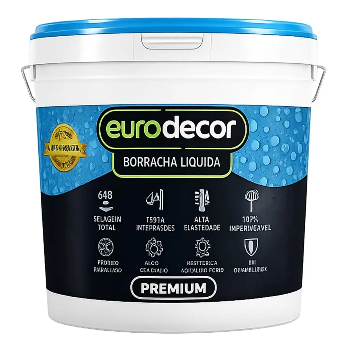 Borracha Líquida Euro decor (Aluminium, 4KG) | Impermeabilização de Telhados, Lajes e Calhas | Impermeabilizante Flexível Resistente ao Sol e Chuva