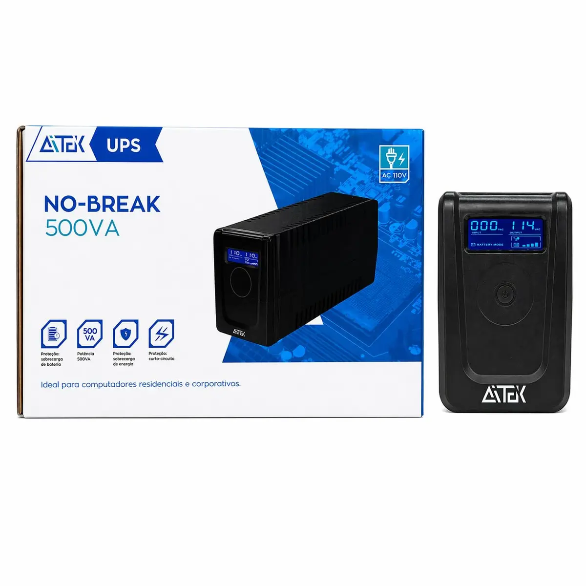 Nobreak 500va Automático Display Led 6 Tomadas Bateria Selada (110, Volts)