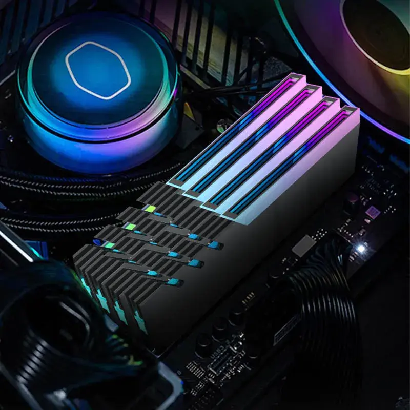 Jumpeak computador ddr4 ddr5 5v argb sincronização módulo de memória radiador pc rgb colorido ram cooler dissipador de calor resfriamento calço armadura - 1