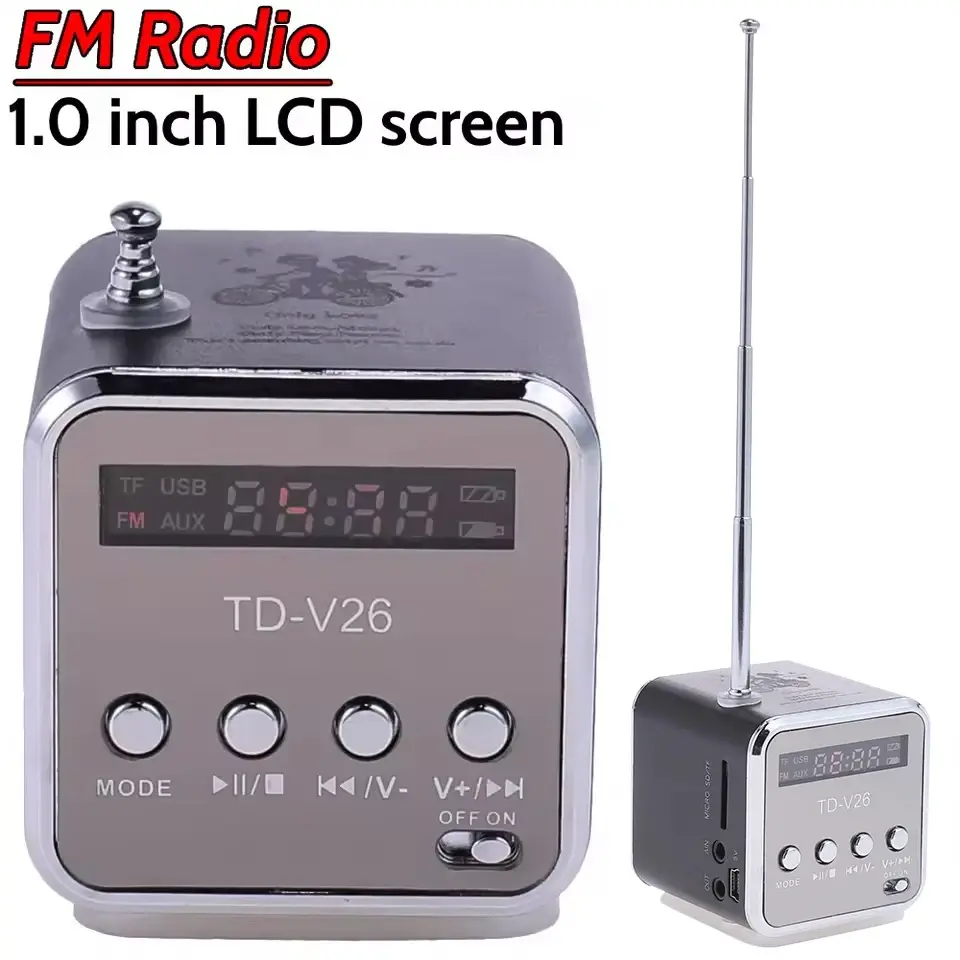 Mini Caixa de Som Bluetooth Portátil com Rádio FM e Reprodutor MP3 Sem Fio - 1