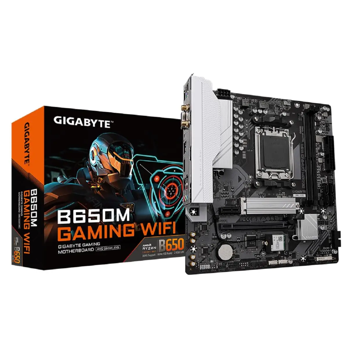 Gigabyte B650M GAMING WIFI Placa-Mãe Micro-ATX, Socket AM5, DDR5, para AMD Ryzen Série 7000/8000/9000