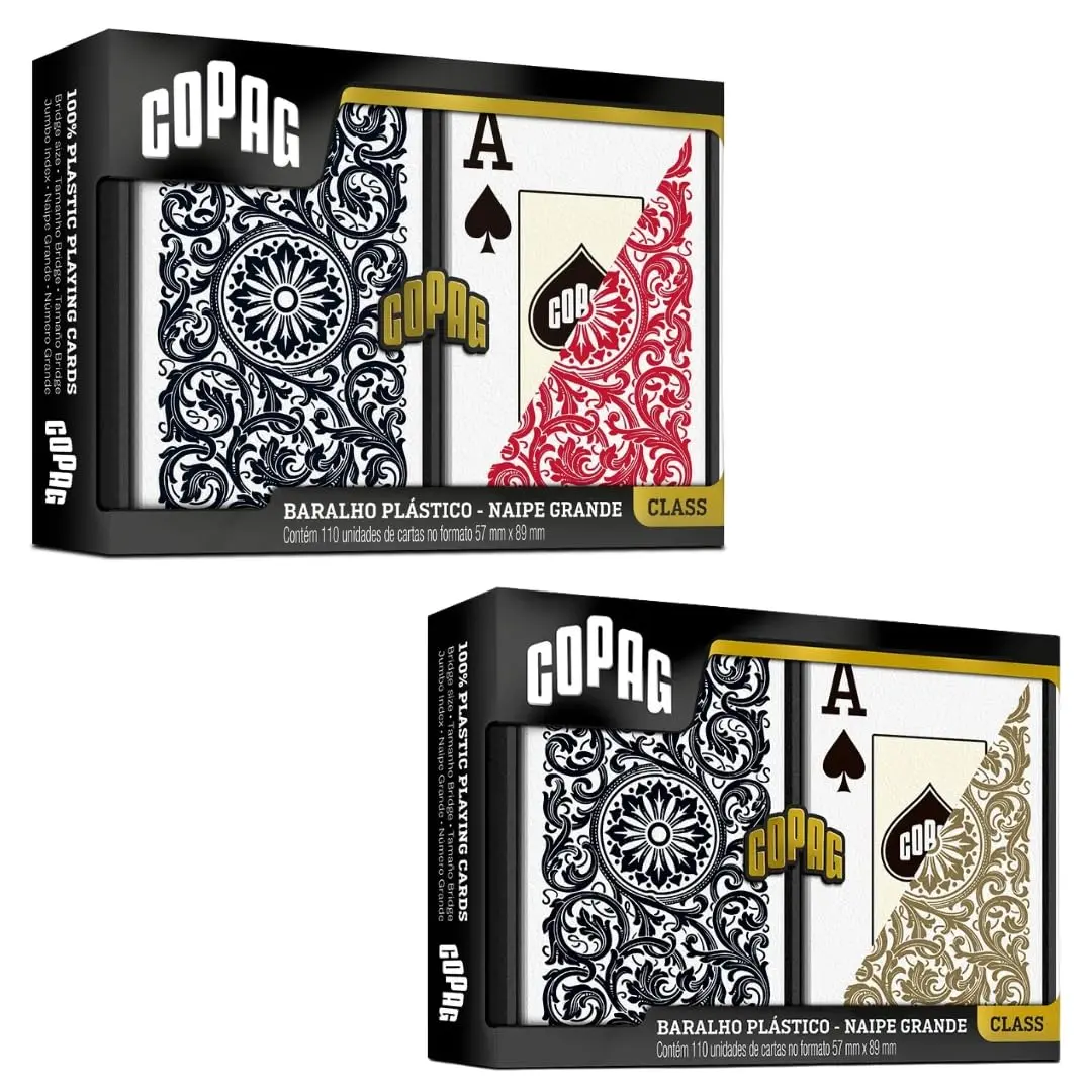 Baralho Class Plástico Naipe Grande Estojo com 02, Copag - 1