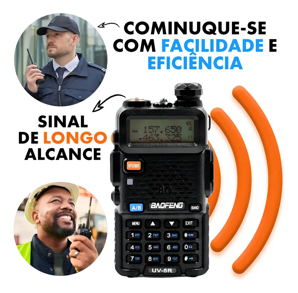 Rádio Comunicador Walk Talk Ht Baofeng Dual Band Uv5r + thumbnail 3