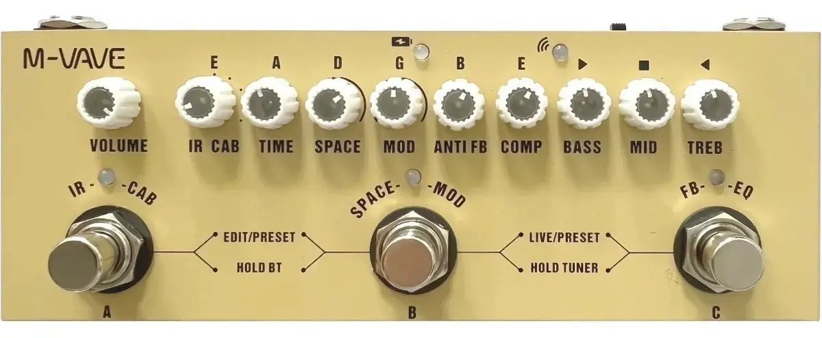 Pedal de efeito M-Vave Cube-Baby AC creme