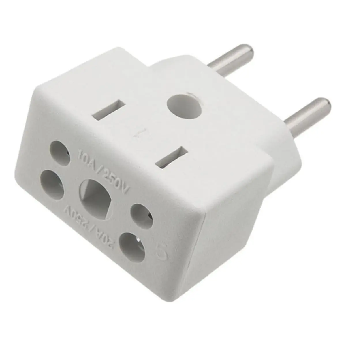 Conjunto 3 Adaptadores De Tomada 10A 20A Bivolt Universal Padrão Novo NBR14136 Para Eletrodomésticos