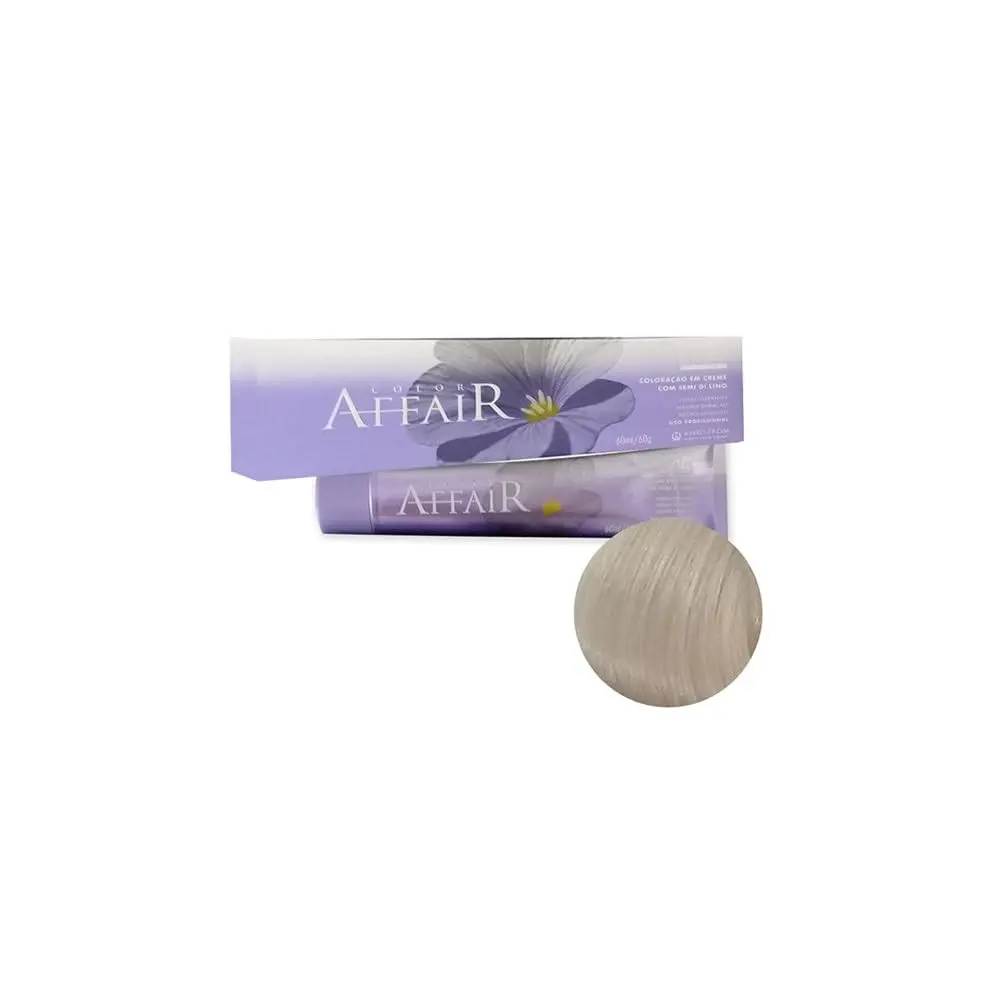 Coloração em Creme Elisafer Color Affair, Cor 12.16, 60g | Distribuição uniforme da raiz às pontas e resultado brilhante sem sair de casa