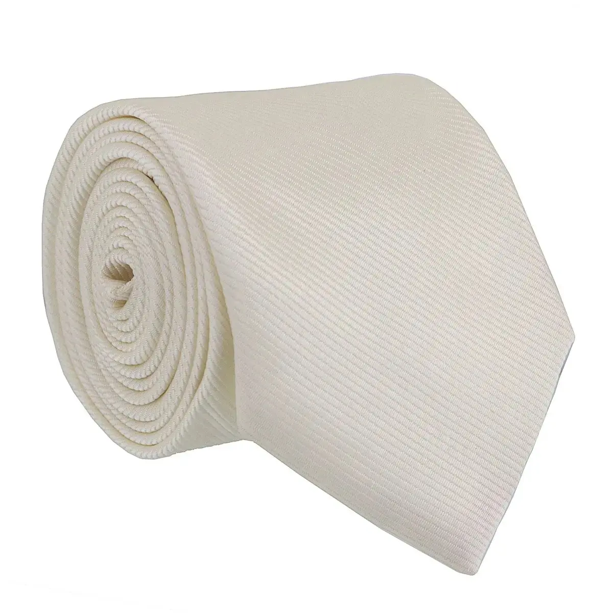 Gravata Tradicional Masculina Premium Casamento Padrinhos Congresso Seda Semi Slim Várias Cores Off White - 1