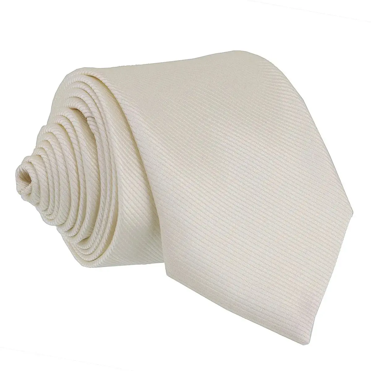 Gravata Tradicional Masculina Premium Casamento Padrinhos Congresso Seda Semi Slim Várias Cores Off White thumbnail 2