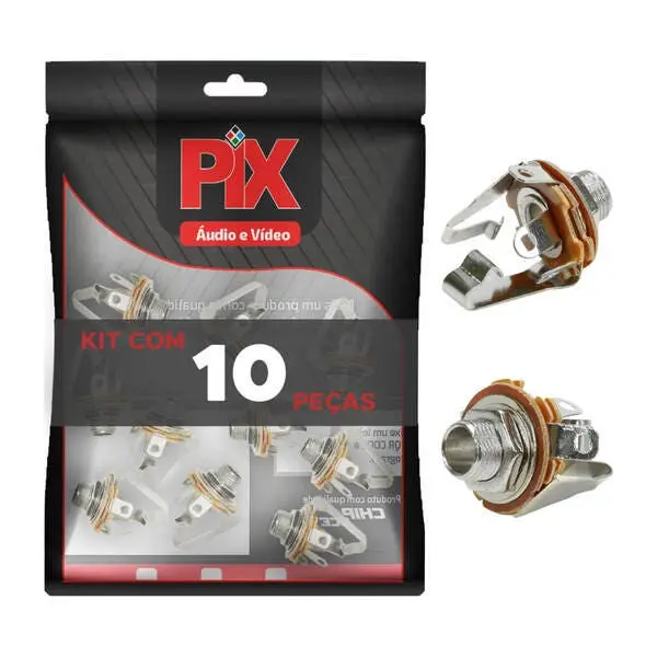 10x Jack J10/p10 Fêmea Mono/estéreo C/trava Circuito Aberto - 1