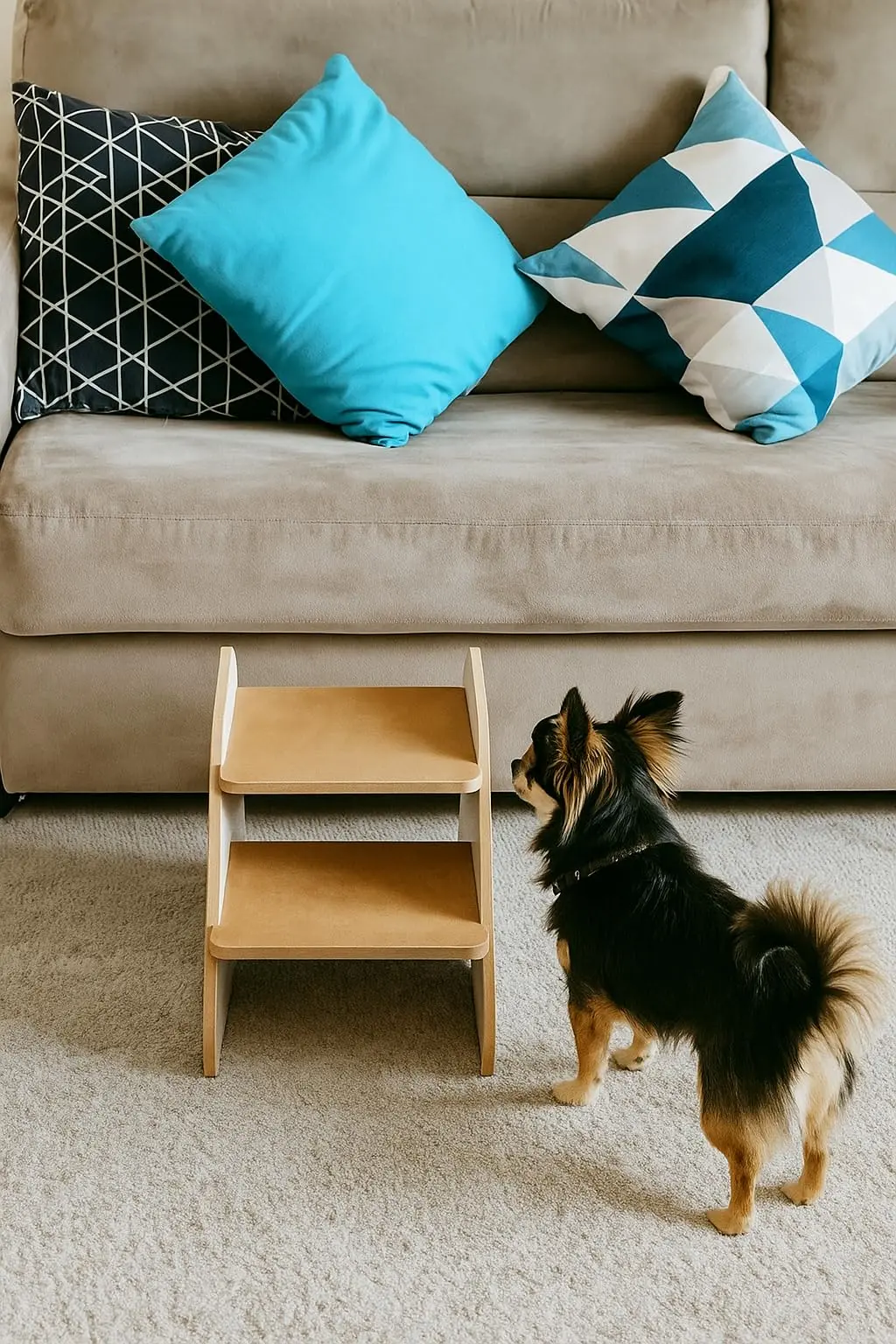 Escadinha para Pet com 2 Degraus para Subir Cama Sofá | Cachorro Cão Gato Animais de Estimação até 35Kgs - 1