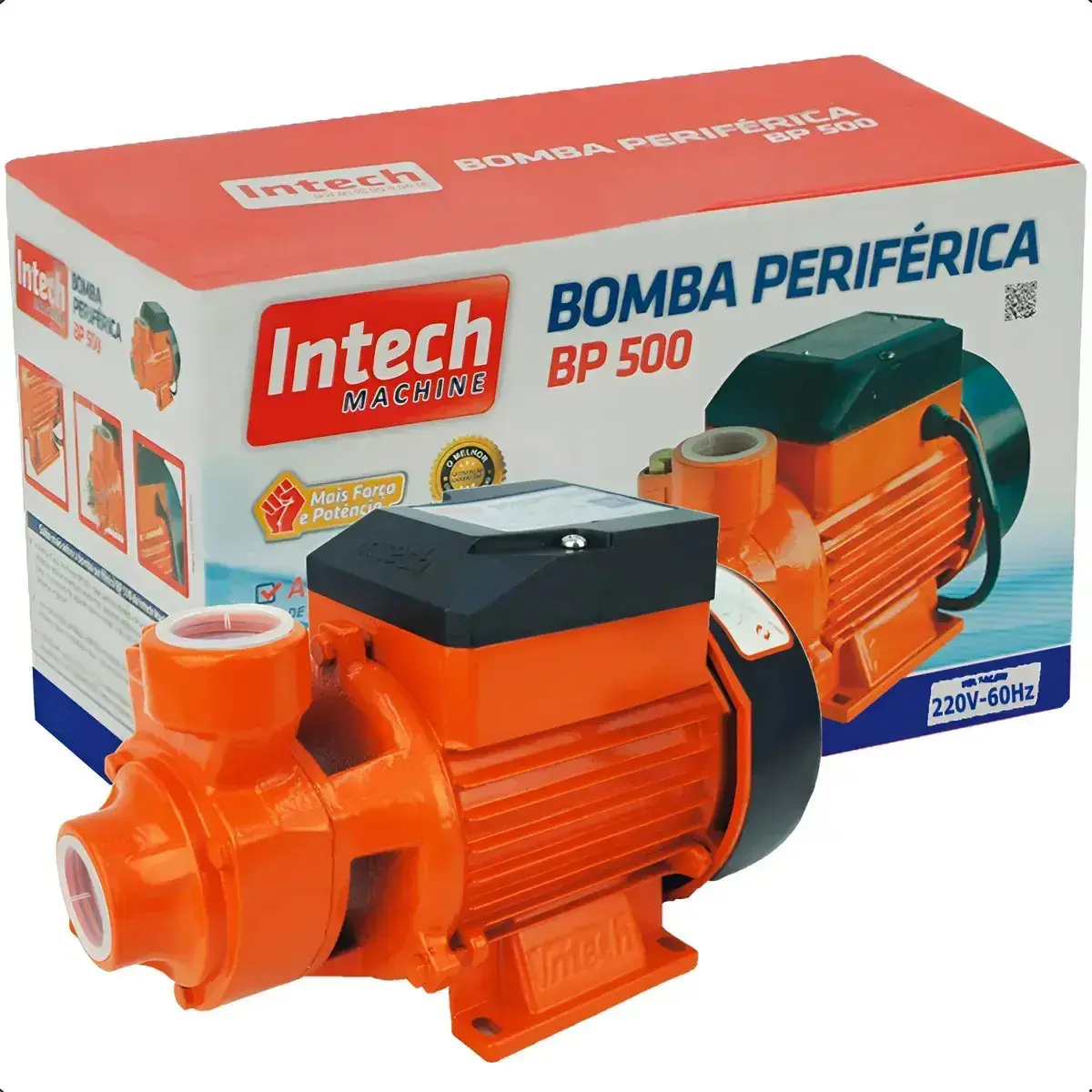 Bomba d'água periférica Intech Machine BP500 laranja 60 Hz Monofásica