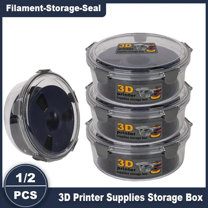 Caixa de Armazenamento de Filamento para Impressora 3D, Caixa Seca Selada à Prova de Umidade para Bobinas PLA PETG ABS TPU, Acessórios de Impressora 3D