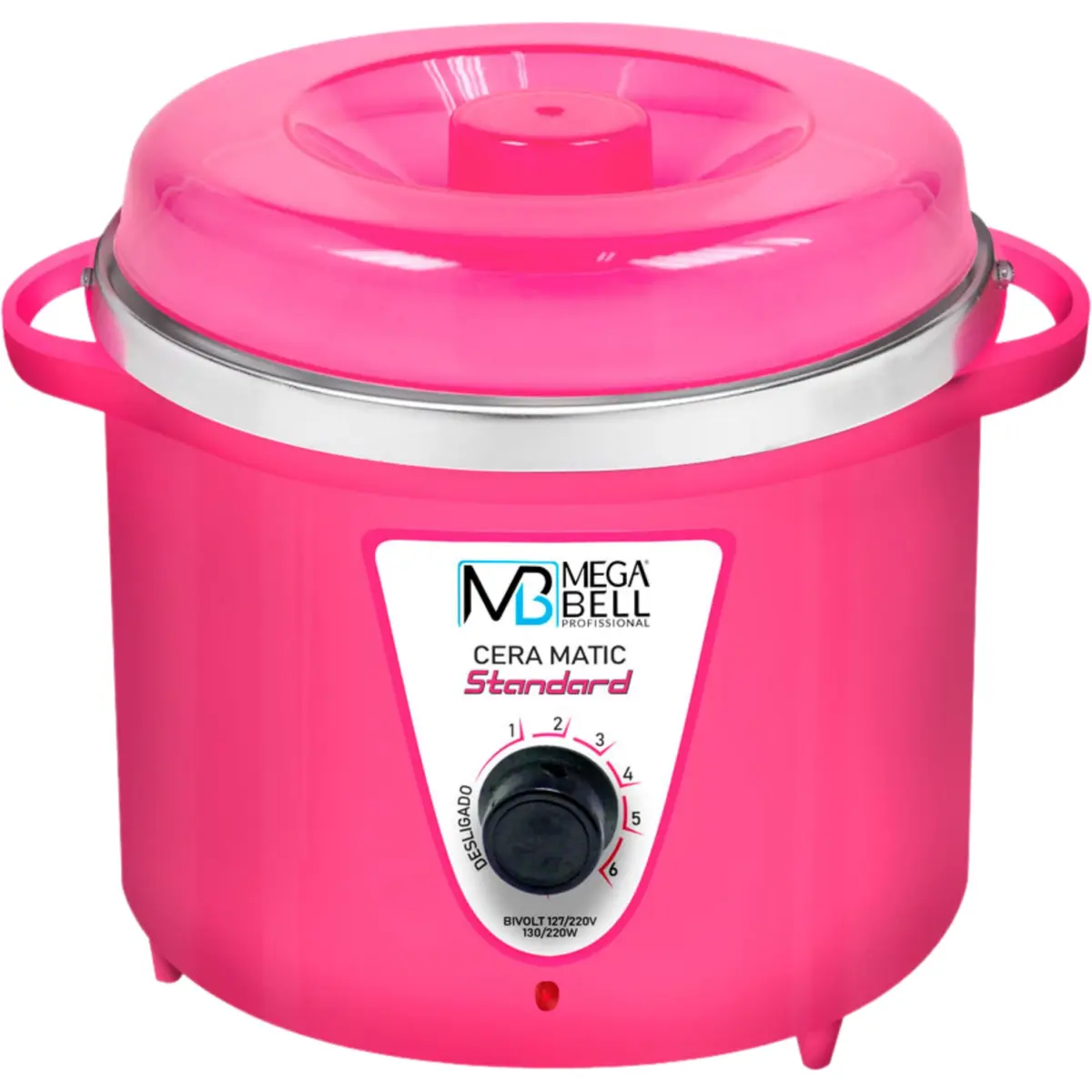 Panela aquecedora de cera para depilação, Mega Bell, Bivolt, 700g, Pink | Design moderno e funcional