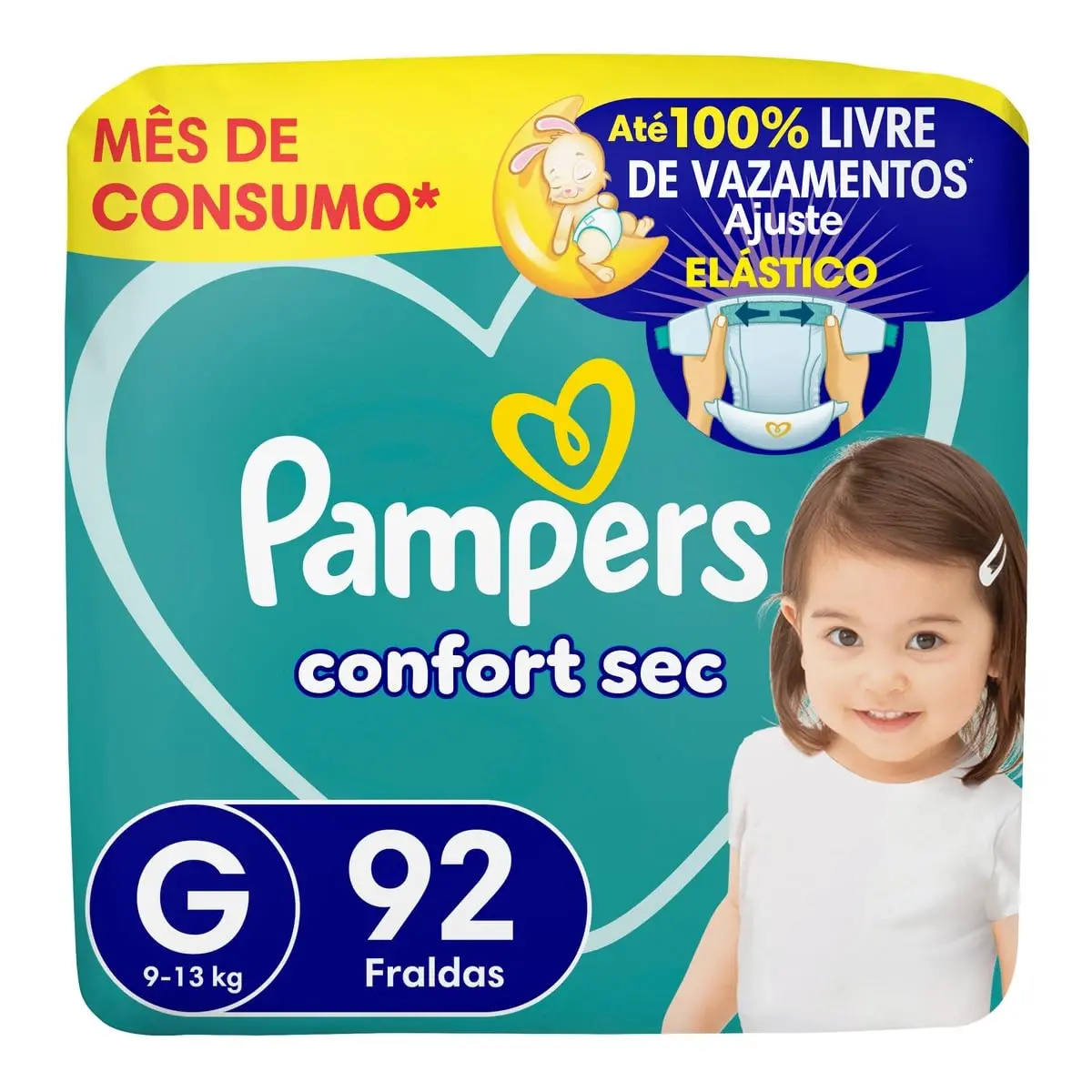 Fralda Pampers Confort Sec Tamanho G, 92 Unidades