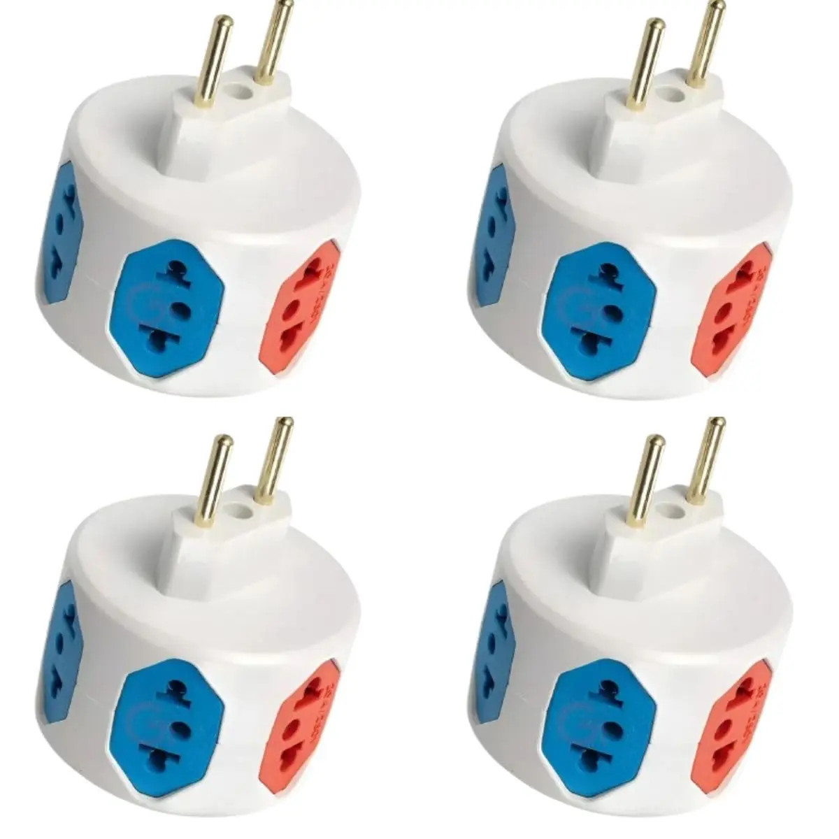 Adaptador Tomada Benjamim 6 Entradas com Fusível de Proteção Bivolt 10A 220V 110V Plug 2 e 3 Pinos Extensor de Energia Multi Tomadas Elétrico Seguro Ideal para Casa e Escritório PREMIUM (3)