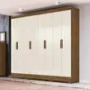 Guarda-Roupa Casal Moval Diplomata com 8 Portas e 4 Gavetas - Castanho Wood/Baunilha - 1