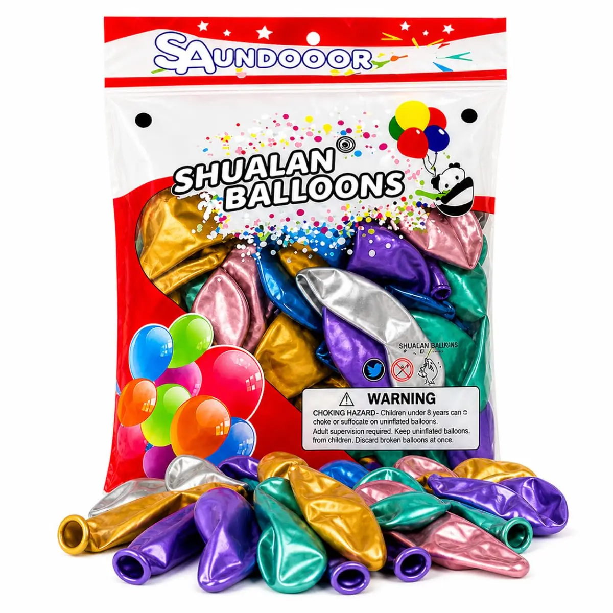 Balão Metalizado Látex Colorido Kit 10 Unidades 36 Polegadas Festas | Acabamento metalizado com efeito transparente e brilhante
