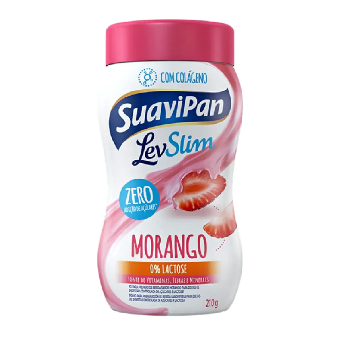 Pó para Preparo de Bebida Suavipan, Morango, Zero Açúcar, 210g
