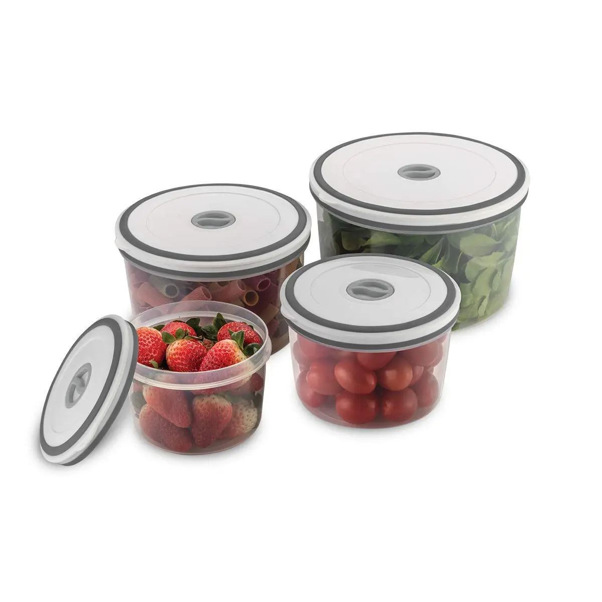Electrolux Kit 4 Potes Herméticos Plástico Multiuso Vedação Silicone | BPA Free, Porta Mantimentos