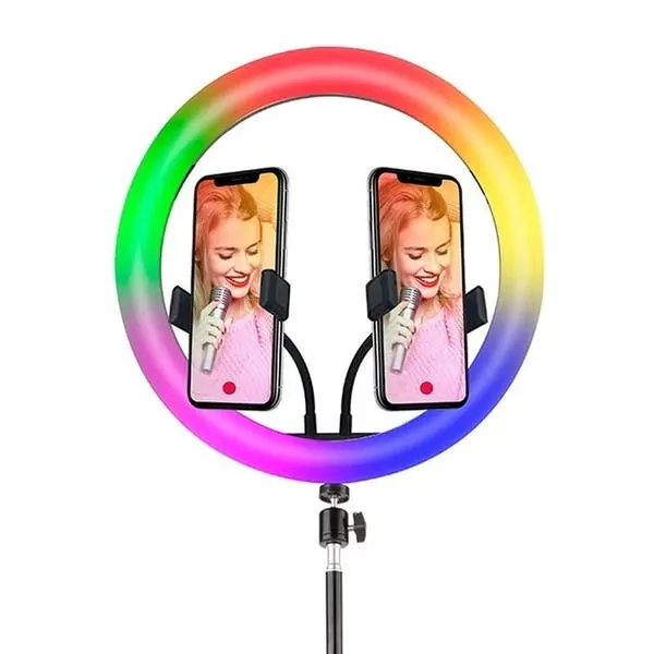 Luminária Portátil Usb Ring Light Color 12 Polegadas, Tripé E - 1