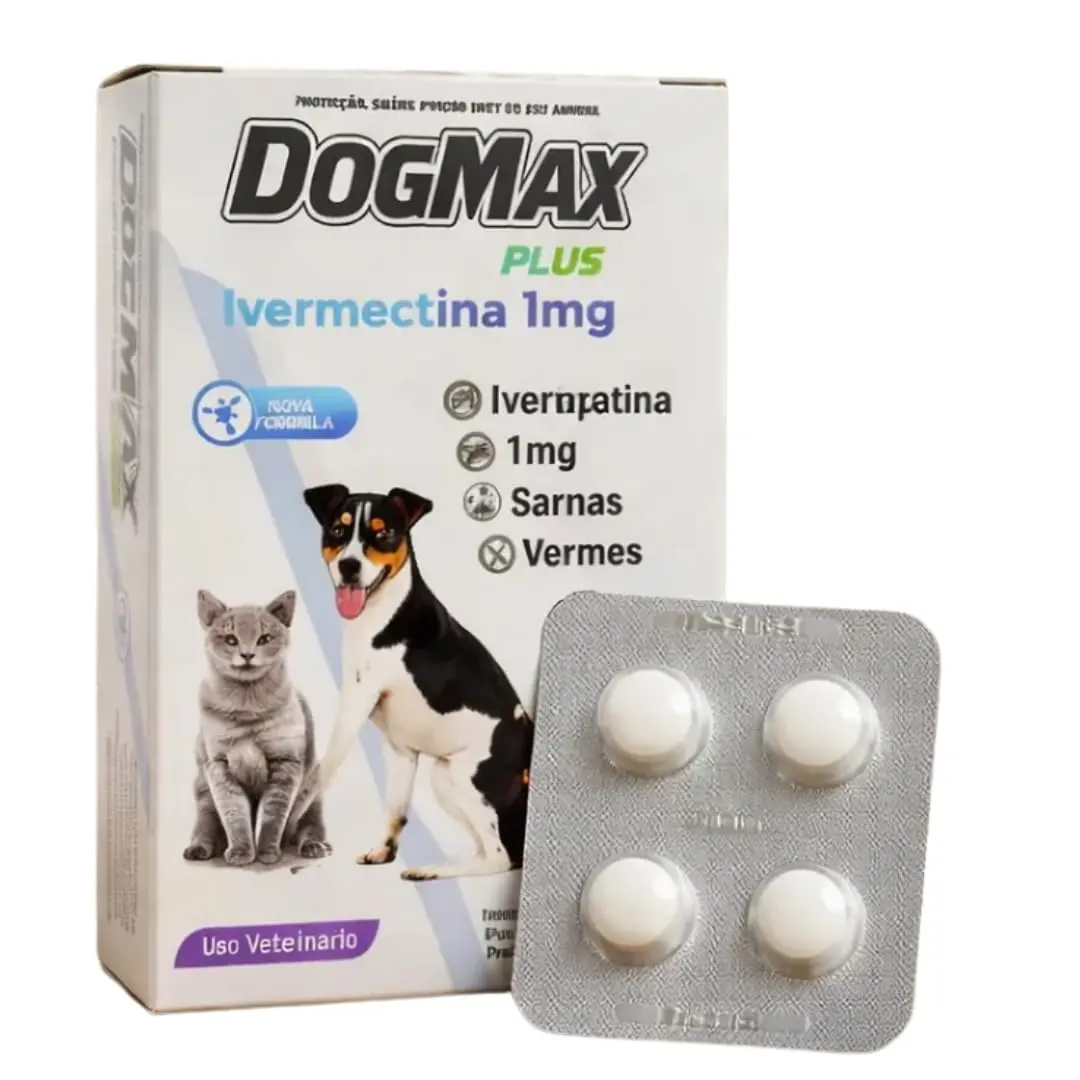 DogMax Plus - Ação 4 em 1 - Remédio para pulgas, carrapatos, vermes e sarna 4 Comprimidos 5kg - 1