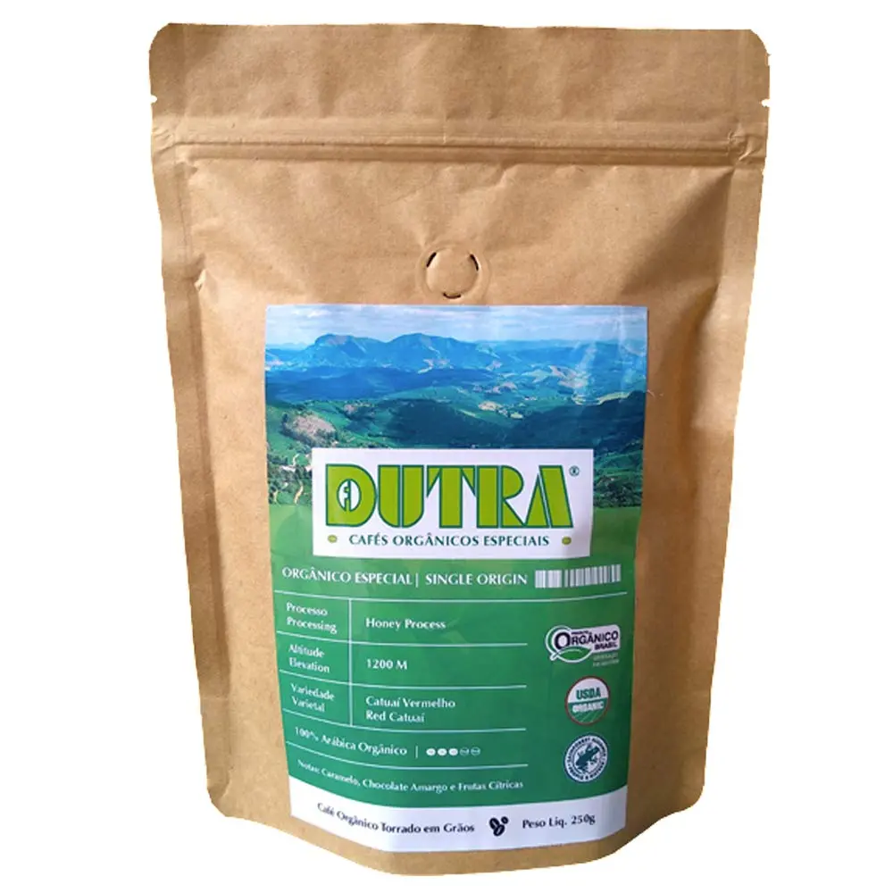 Café Dutra Orgânico Especial, Catuaí Vermelho, Honey Process, Torrado em Grãos 250G - 1
