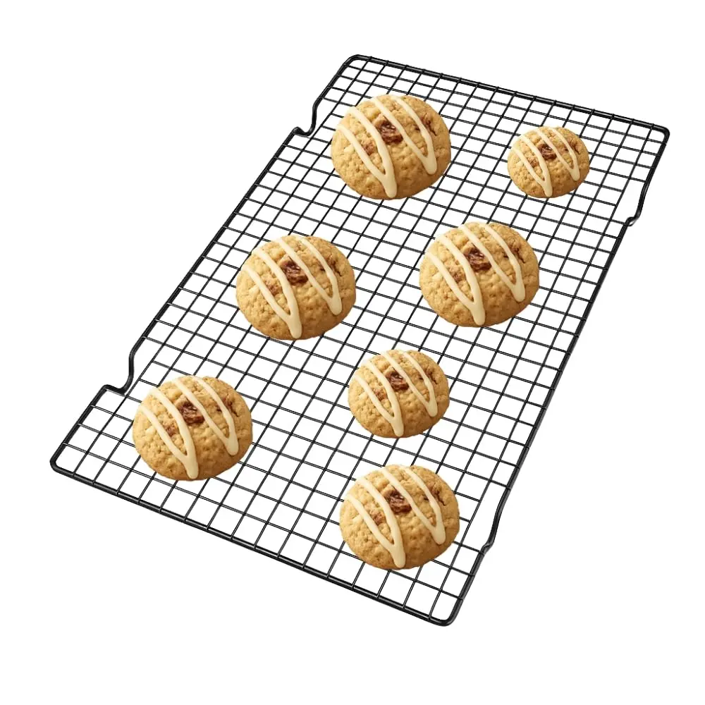 Grade de Resfriamento em Inox Carbono Preta 40x25cm, Grelha Inox – Grelha para Bolos, Biscoitos e Pães