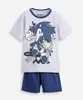 Pijama curto infantil de algodão Sonic cinza - 1