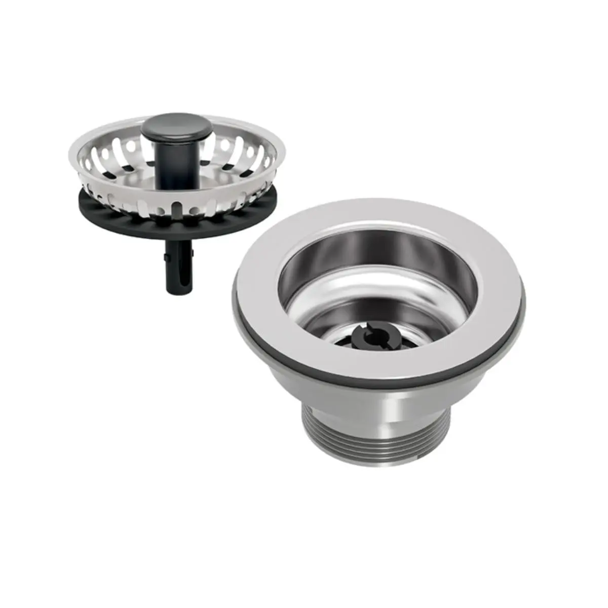 Ralo Válvula Tramontina Americana P/Pia Cuba 3 1/2 Aço Inox Polido | Aço inox | Válvula 4.1/2"