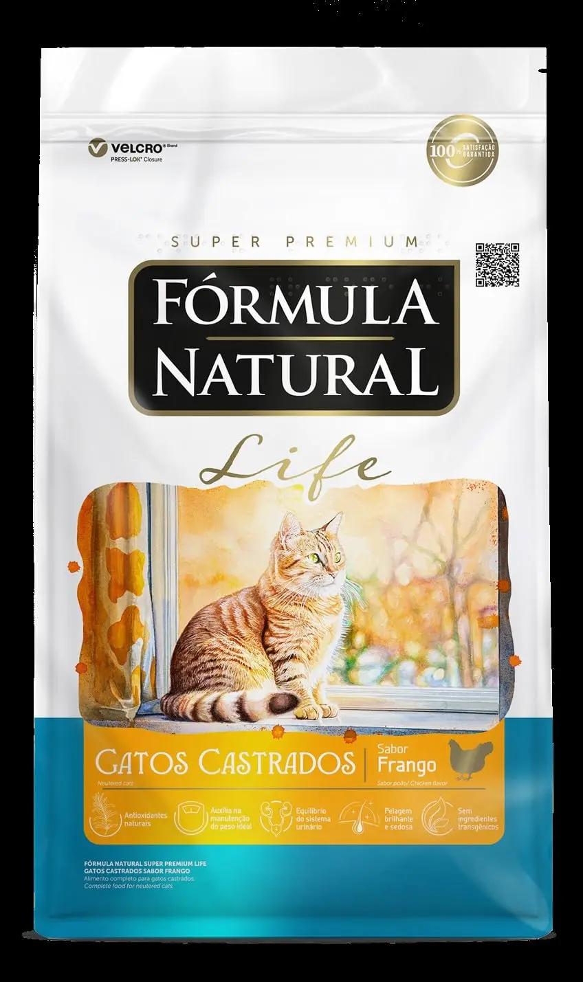 Fórmula Natural Life Ração Seca Para Gatos Castrados Sabor Frango 10,1Kg