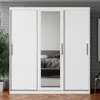 Guarda-Roupa Bartira Paris com Espelho, 3 Portas de Correr e 2 Gavetas - Branco - 1