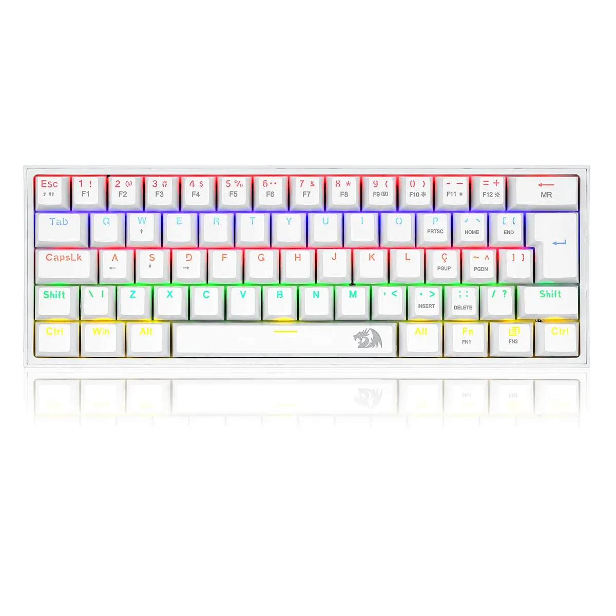 Redragon TECLADO MECANICO GAMER FIZZ RAINBOW BRANCO SWITCH MARROM