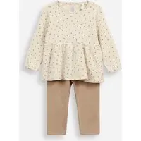 conjunto longo infantil animal print marrom - 1