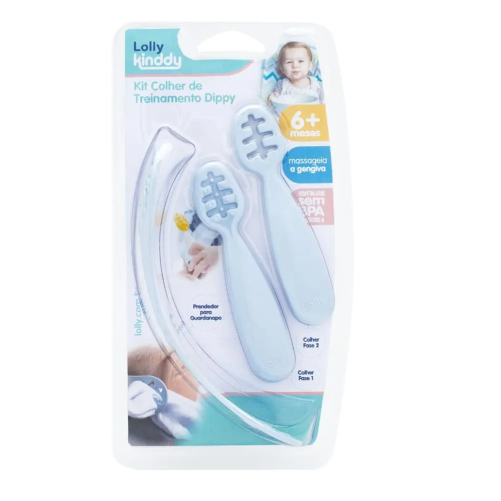 Lolly Kit Colher Treinamento Dippy Azul