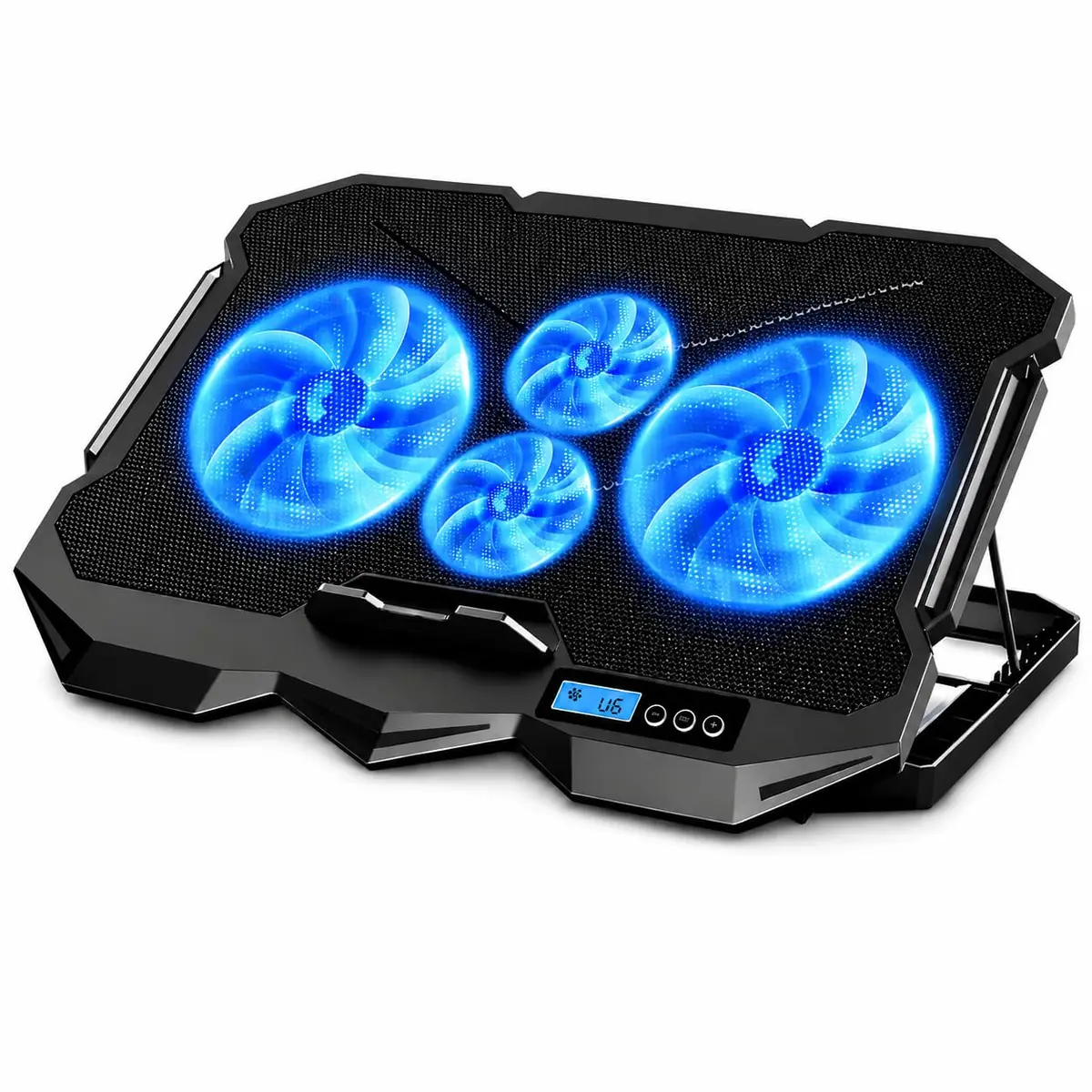 Suporte Para Notebook Com Cooler Duplo Silencioso Com 8 Níveis de Ajuste Ergonômico Saída USB Adicional e Iluminação Interna Base Para Notebook de Até 17 Polegadas - 1