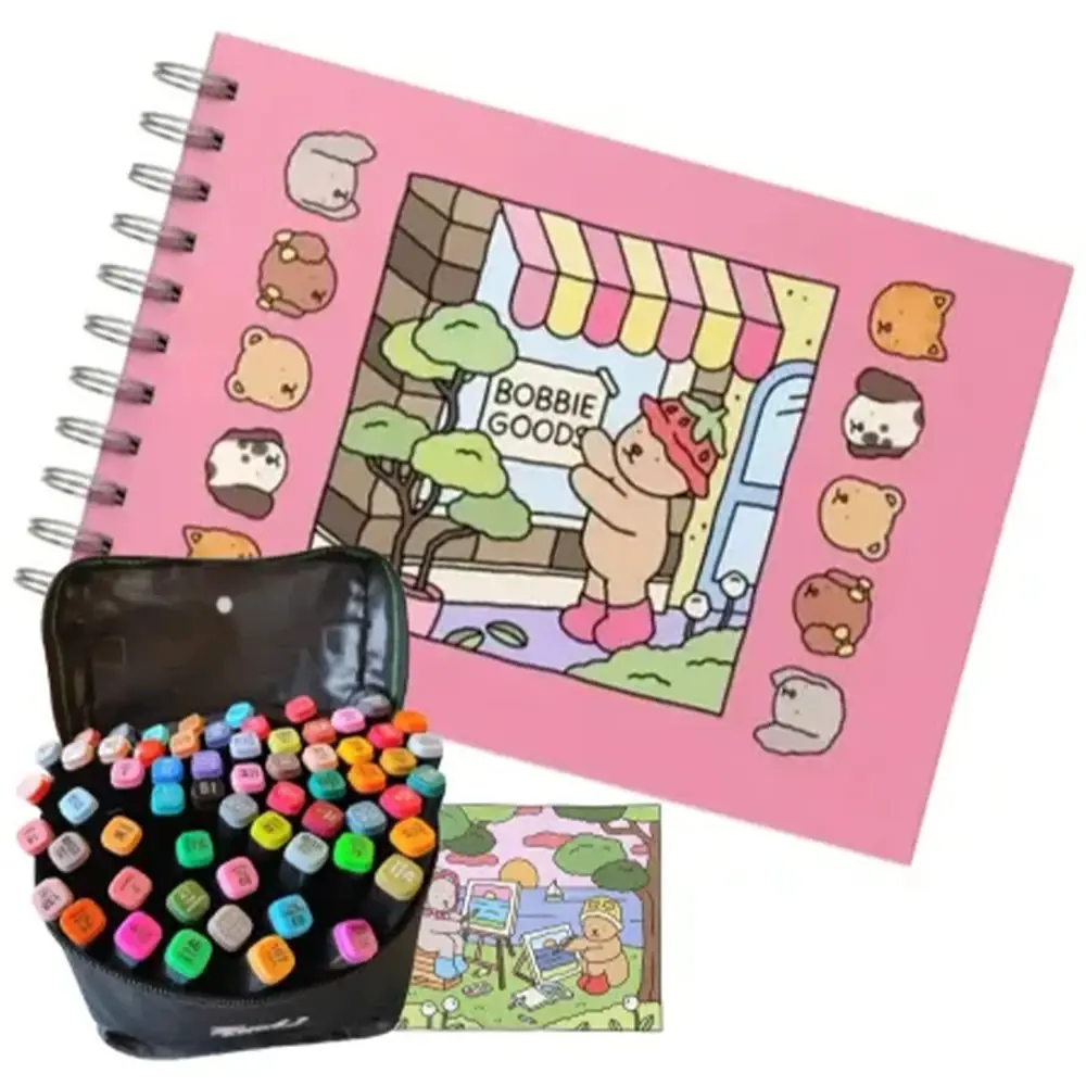 Kit Completo Marcadores Acrílicos Com Livro de Colorir e Caneta Permanente Para Artistas Iniciantes e Projetos de Arte - 1