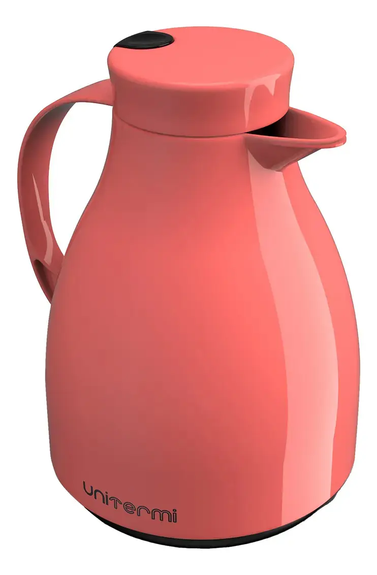 Garrafa Térmica Bule Com Tampa Gatilho 500 Ml Paris Unitermi Cor Salmão