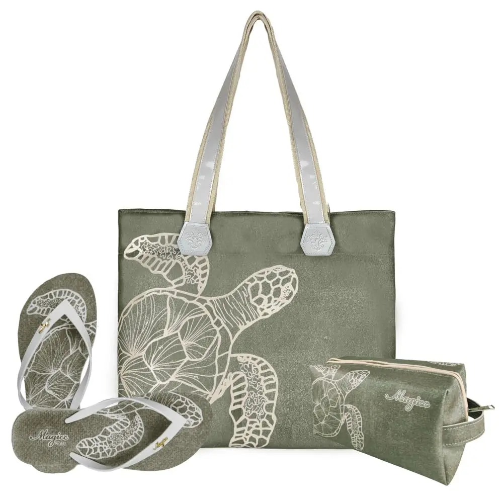 Kit Feminino Praia Bolsa Chinelo Necessaire Magicc Kit-244