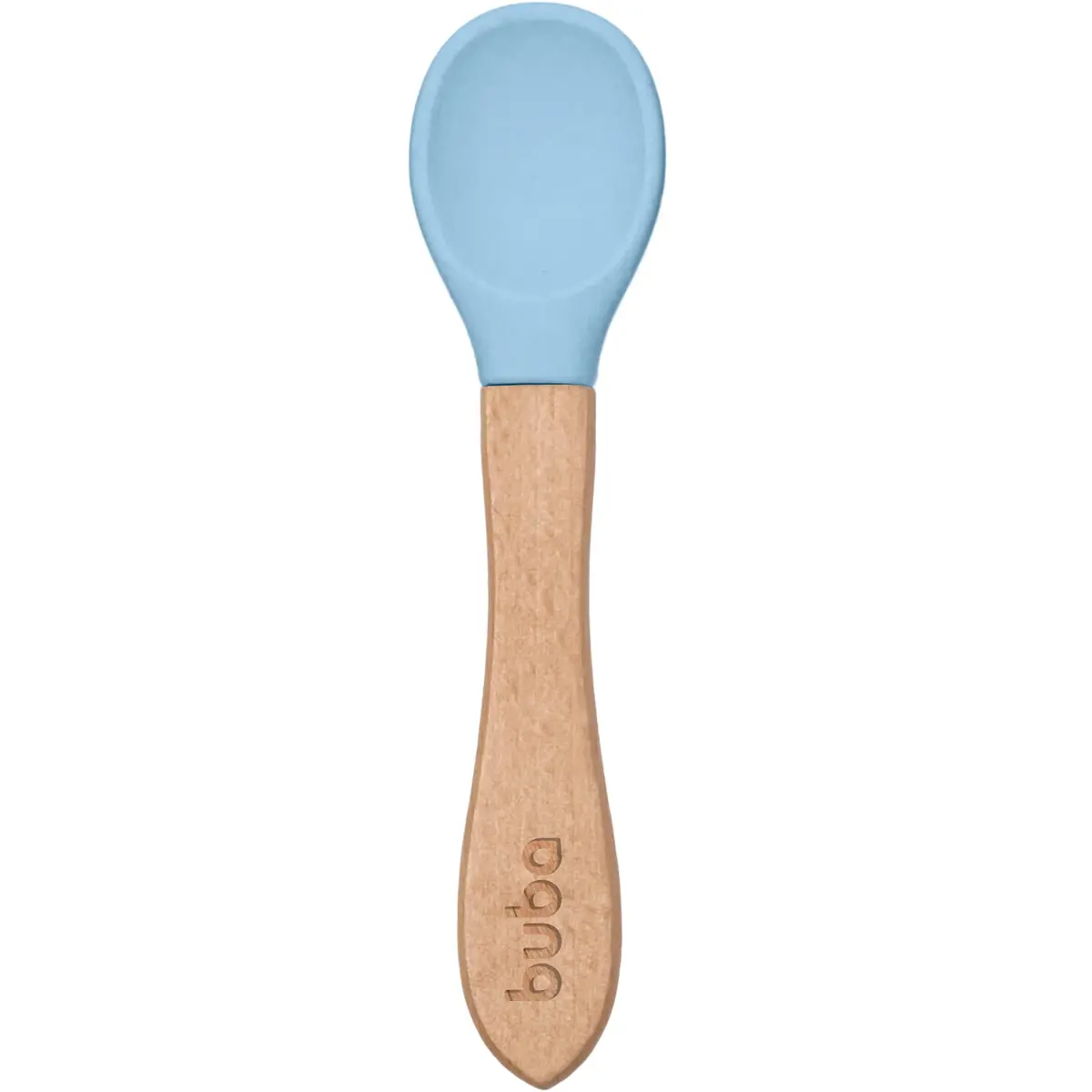 BUBA, Colher Silicone E Bambu - Azul