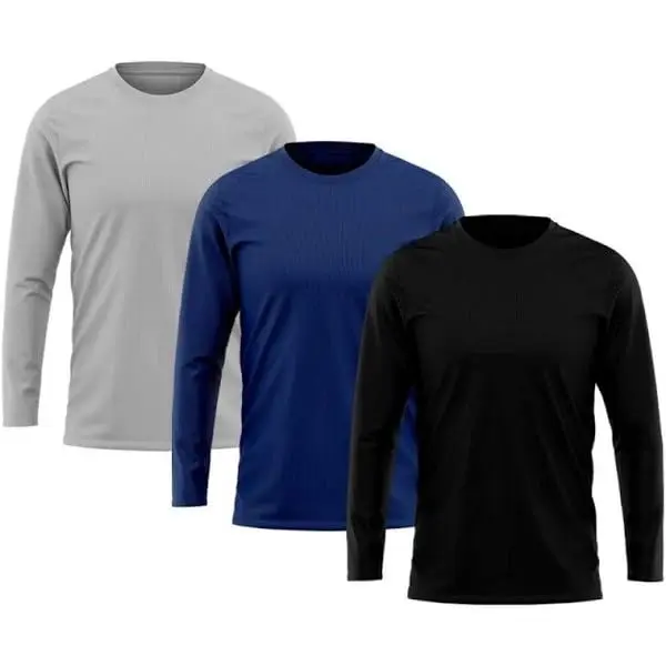 Kit 3 Camisetas Térmicas Proteção UV Manga Longa Masculina Poliéster - 1