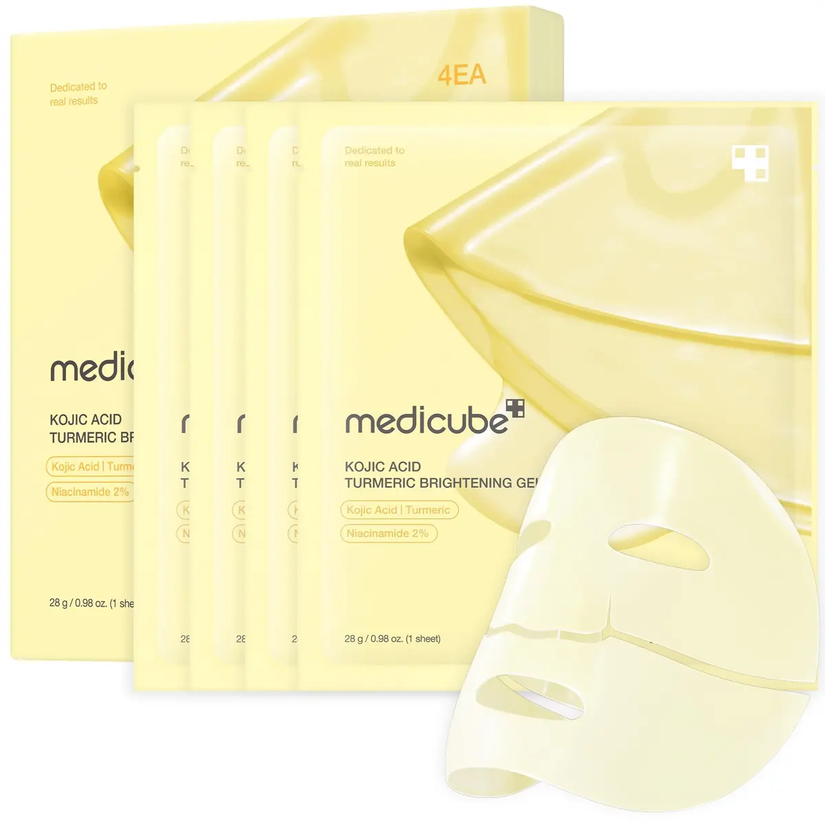 Máscara em Gel medicube, Com Ácido Kójico e Cúrcuma, 4 Unidades | Iluminadora - 1
