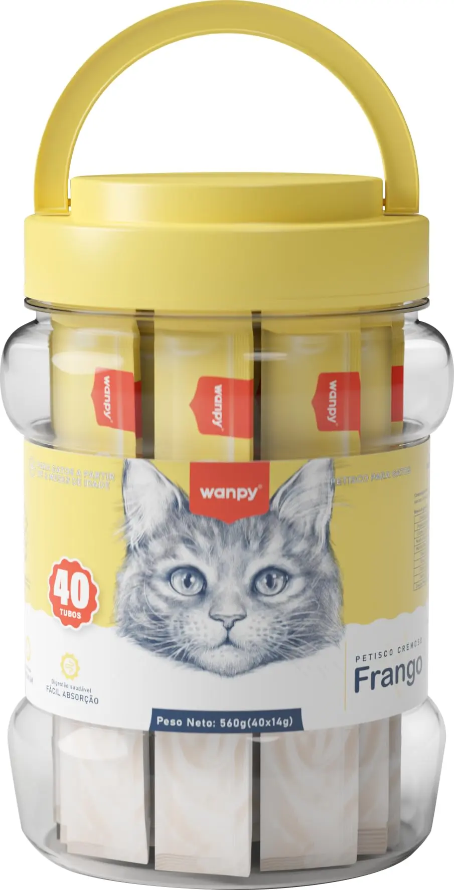 Wanpy/Truly Creamy Petisco Cremoso para Gatos, 40 Sachês, 560g, Frango