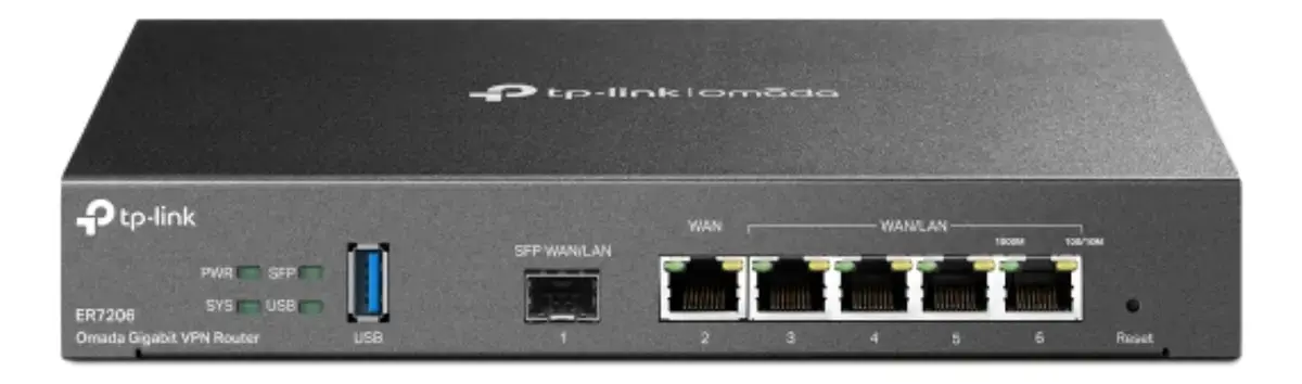 Roteador Load Balance TP-Link ER7206 V2 Multi-Wan Gigabit VPN Safestream Omada com Porta USB