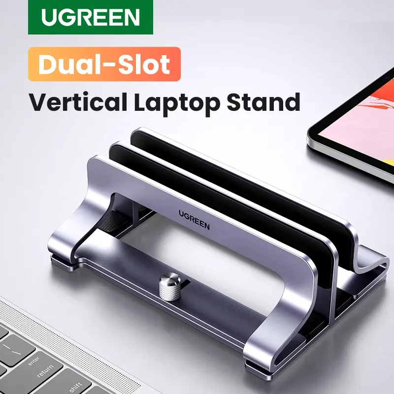 Ugreen vertical portátil suporte para macbook ar pro alumínio dobrável notebook suporte para portátil macbook pro tablet suporte - 1