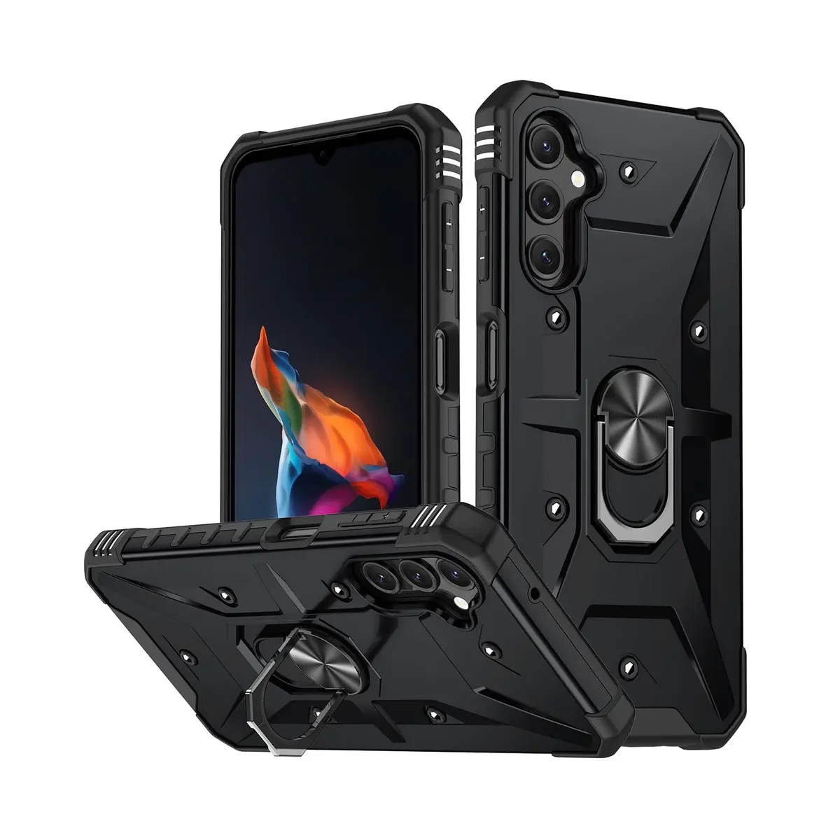 BEMMY Capa Capinha Para Samsung Galaxy De Armadura Com Anti Impacto Case, Capa Para Samsung Com Suporte de Anel Rotativo Capa Protetora à Prova de Choque de Nível Militar (S24Ultra) - 1