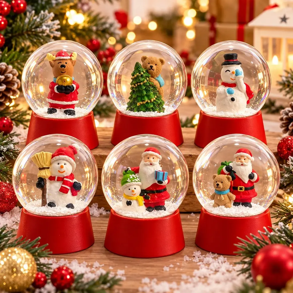Enfeite De Natal Globo De Neve Vidro 8cm Decoração Natalina - 1