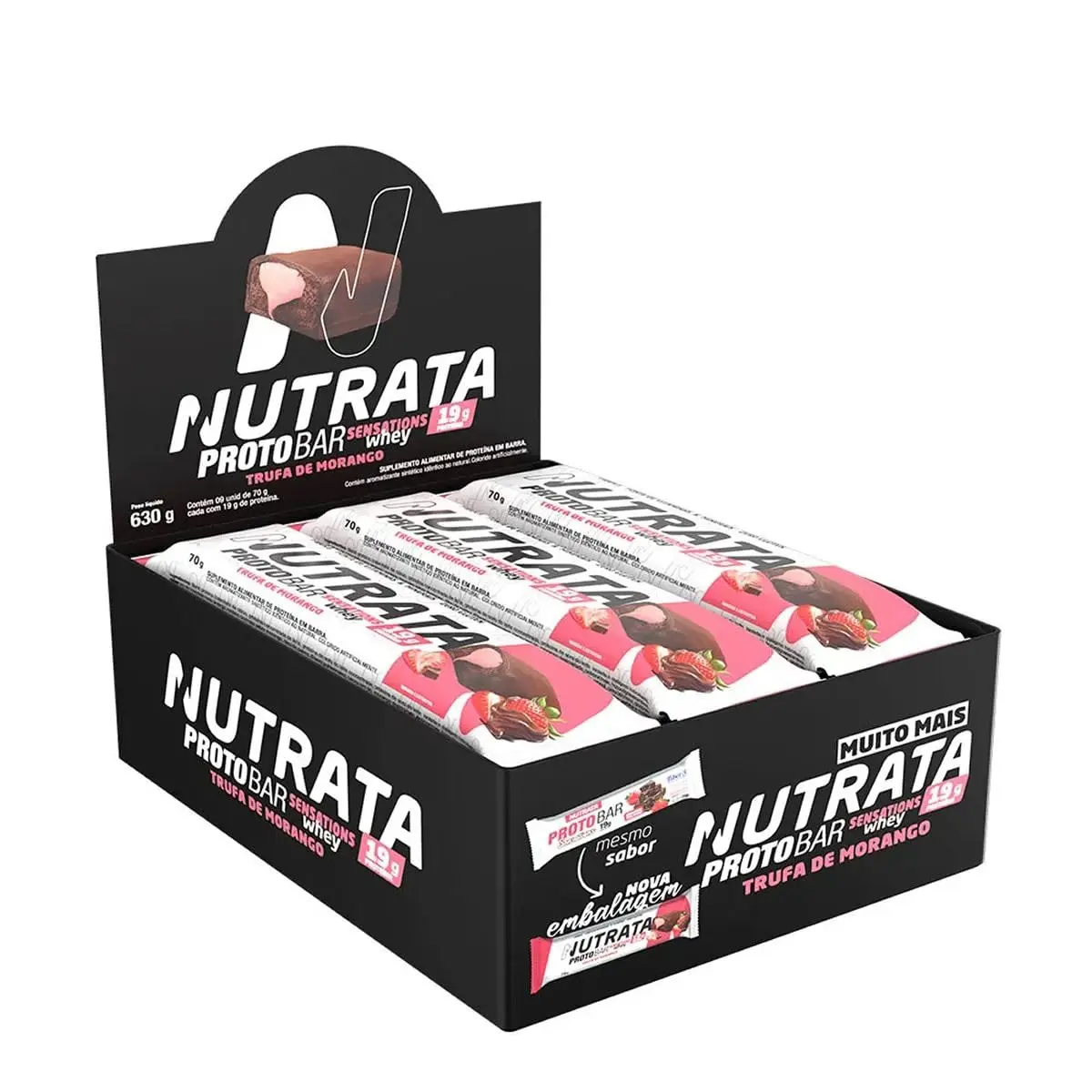 ProtoBar Whey (8 unidades - 70g), Sabor Trufa de Morango (9 unid. 70g) - 1