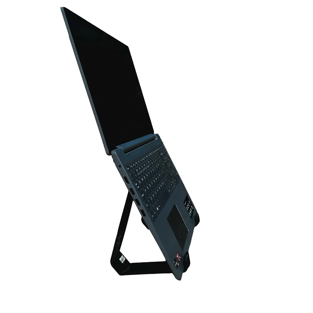 Suporte Splin para Notebook Laptop Universal de Mesa Modelo Soft Touch 180º ultra abertura alta elevação (Preto)